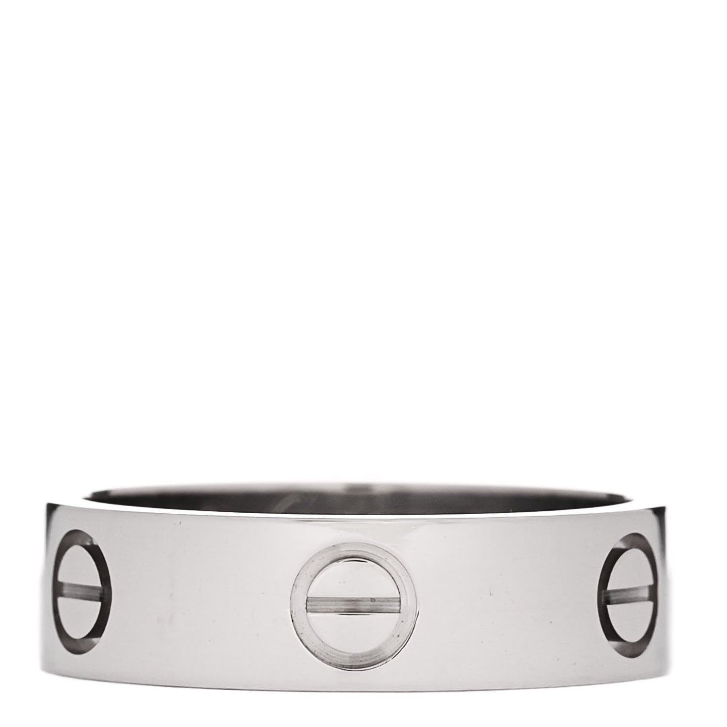 Cartier 18K White Gold 5.5mm LOVE Ring 56 7.75 1 of 5