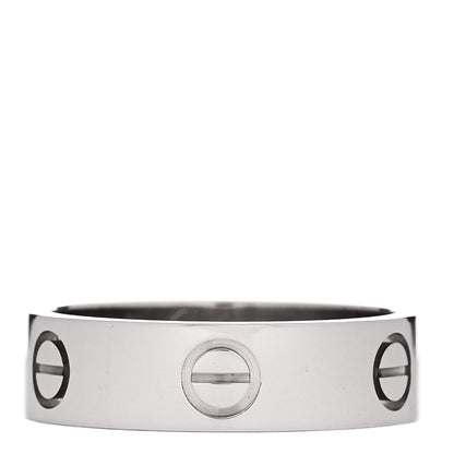 Cartier 18K White Gold 5.5mm LOVE Ring 56 7.75 1 of 5