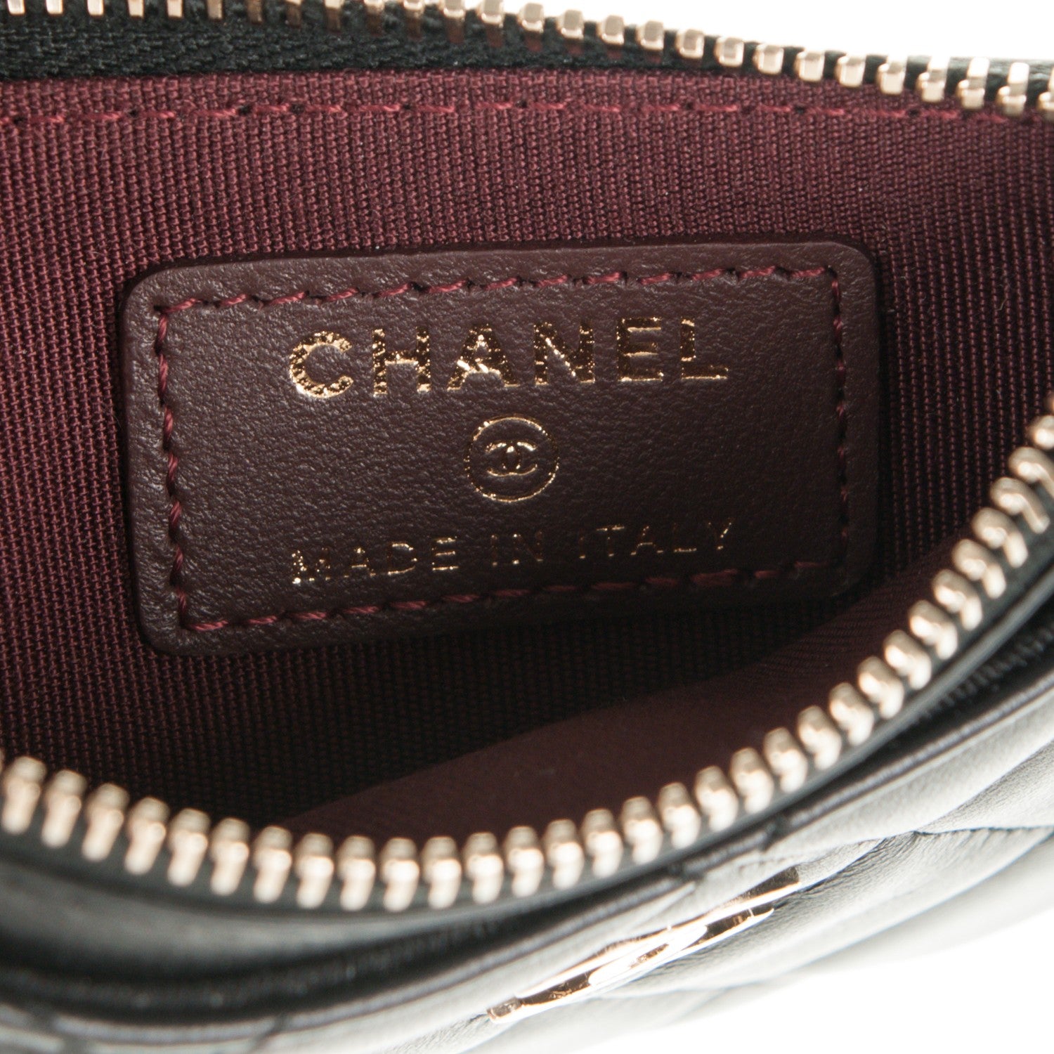 Chanel Lambskin Quilted Zip Card Holder Black 6 of 7