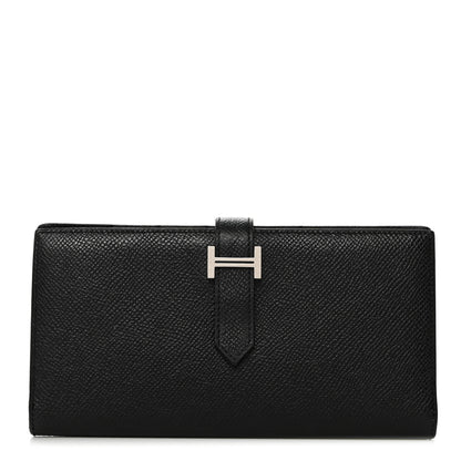 Hermes Epsom Bearn Gusset Wallet Black 1 of 9