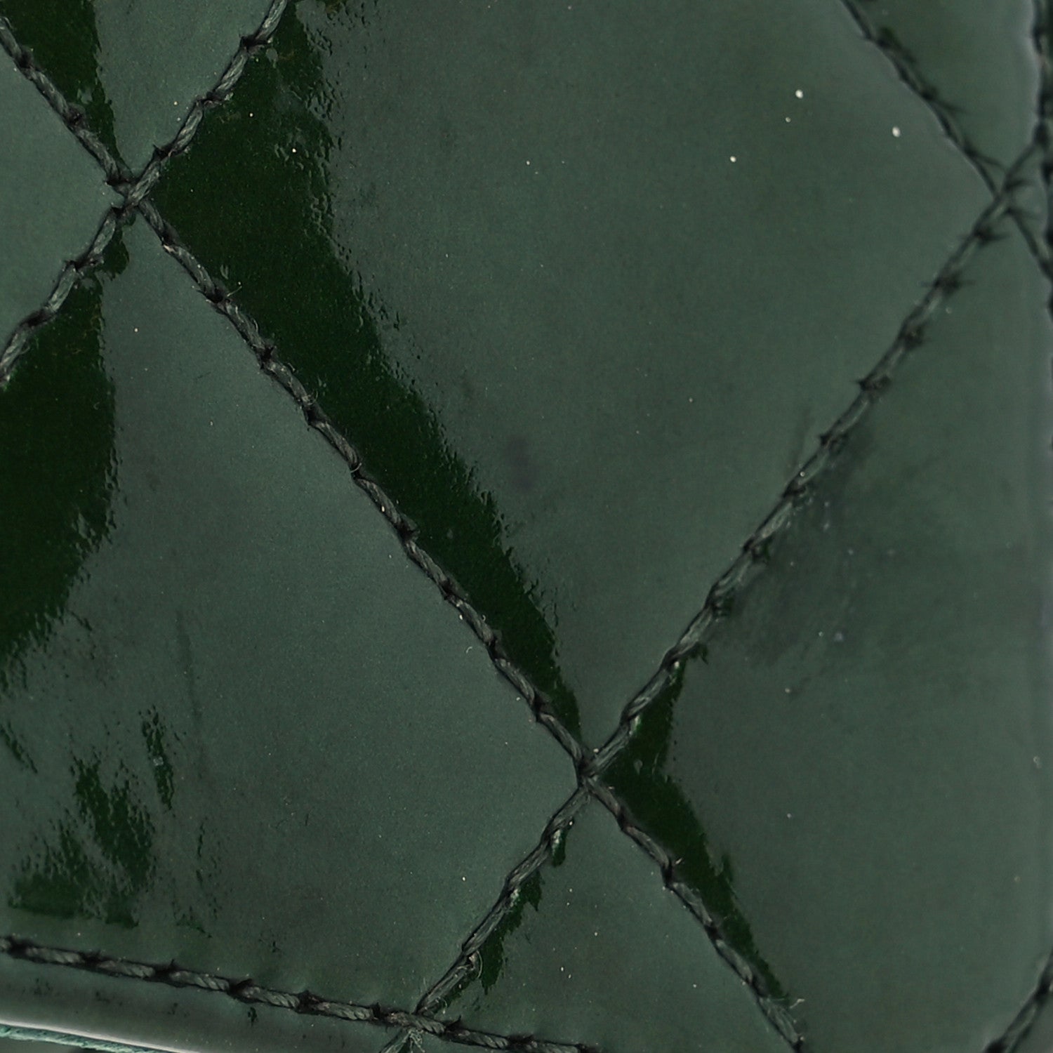 Chanel Patent Quilted Large Flap Wallet Green 12 of 13