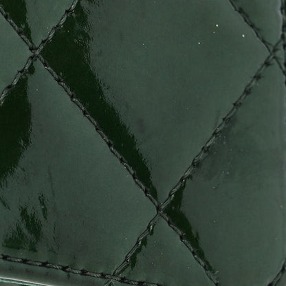 Chanel Patent Quilted Large Flap Wallet Green 12 of 13
