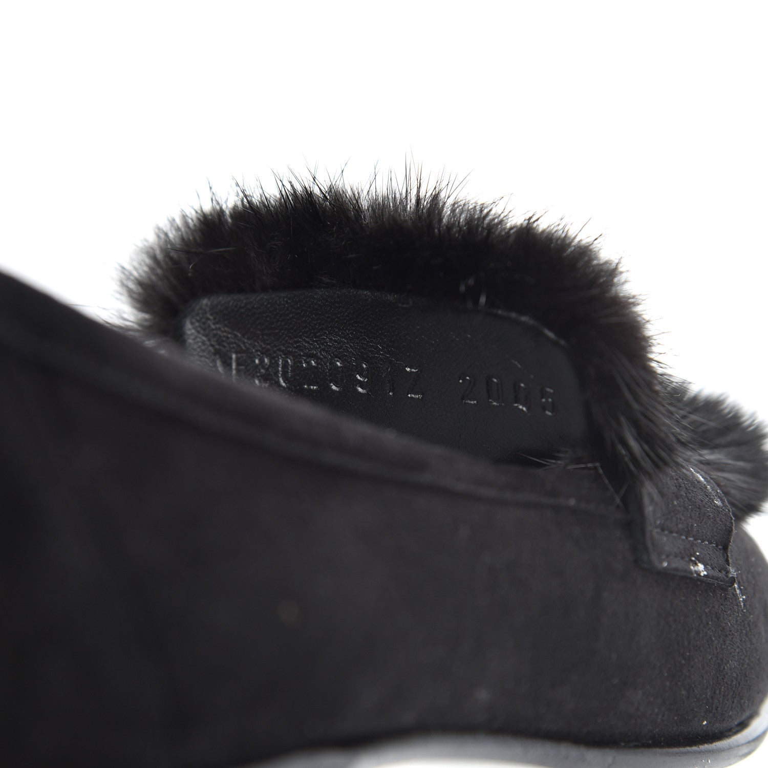 Hermes Mink Fur Suede Goatskin Paris Loafers 35 Black 8 of 10