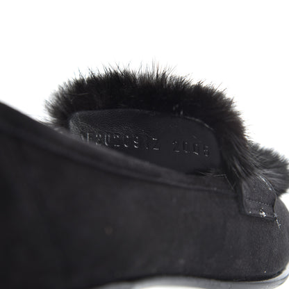 Hermes Mink Fur Suede Goatskin Paris Loafers 35 Black 8 of 10
