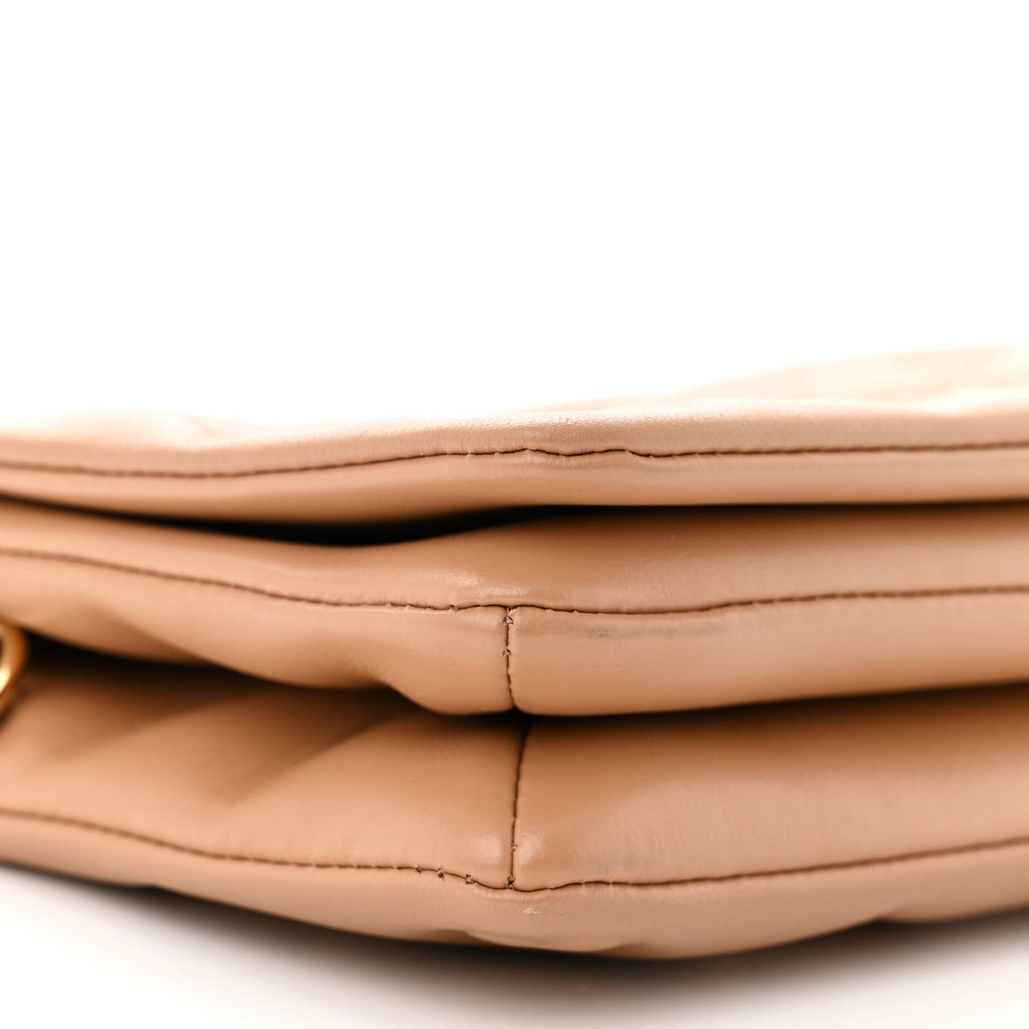 Lambskin Embossed Monogram Pochette Coussin Camel