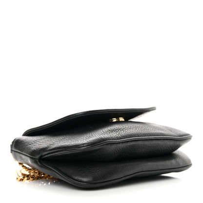 Gucci Pebbled Calfskin Small 1973 Chain Shoulder Bag Black 4 of 11