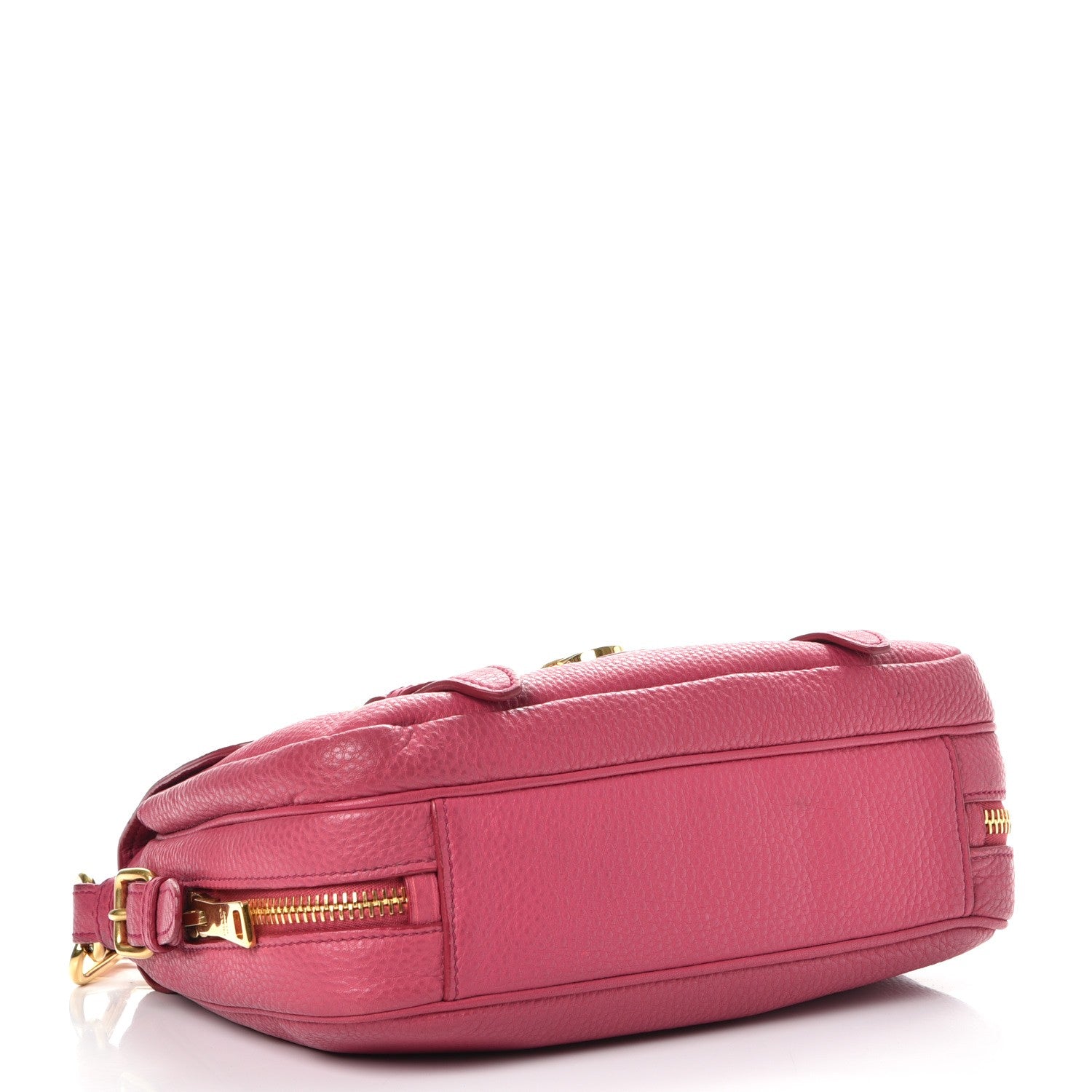Prada Vitello Daino Push Lock Messenger Bag Peonia 4 of 8