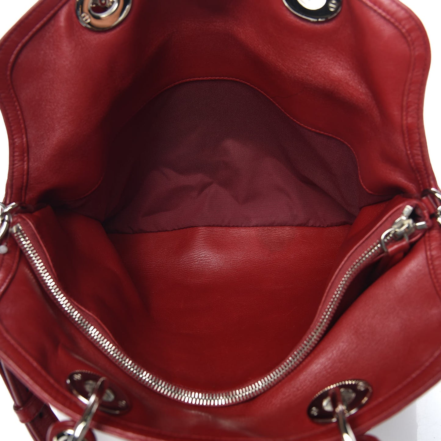 Lambskin Cannage Medium Granville Tote Red