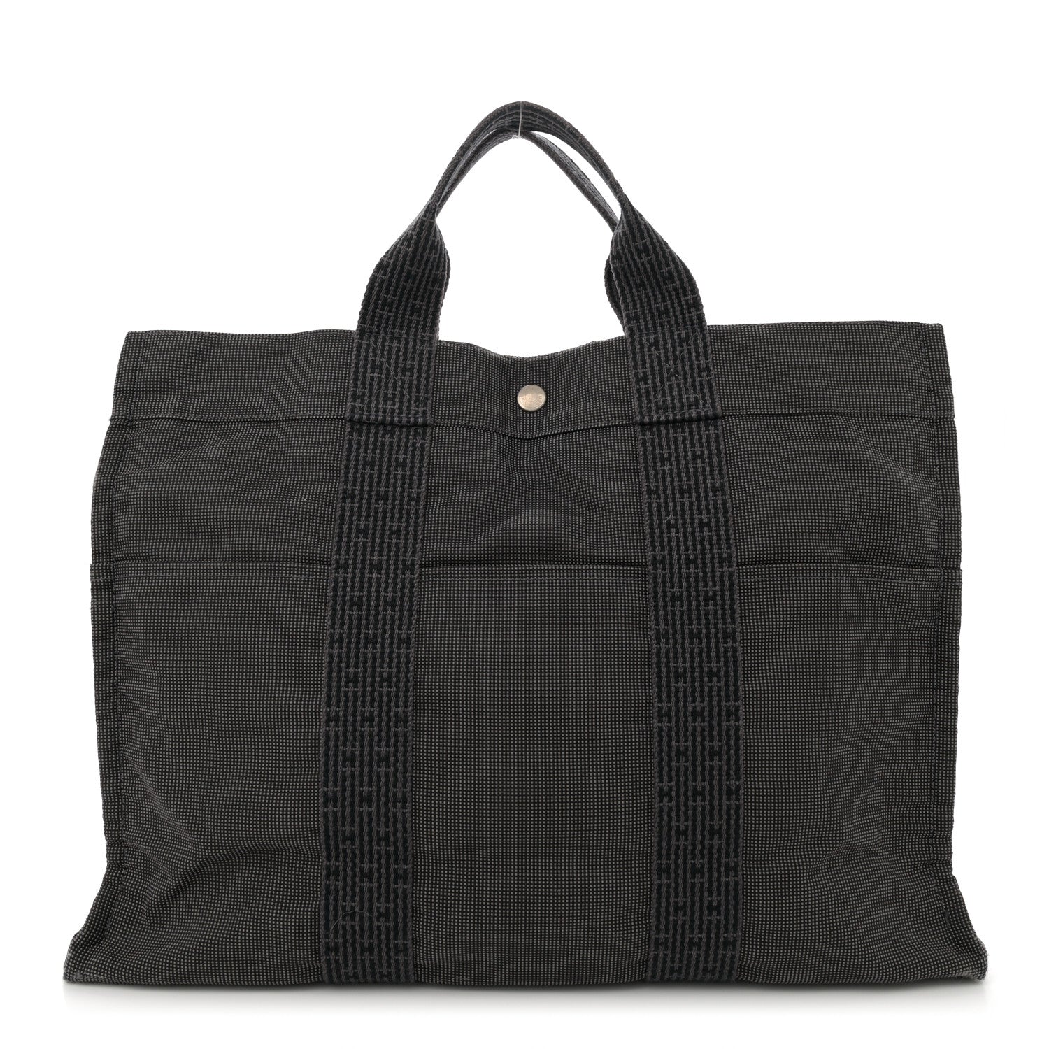 Hermes Canvas Herline MM Tote Grey 1 of 11