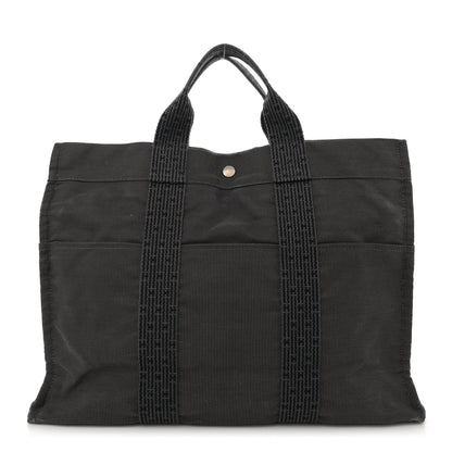 Hermes Canvas Herline MM Tote Grey 1 of 11