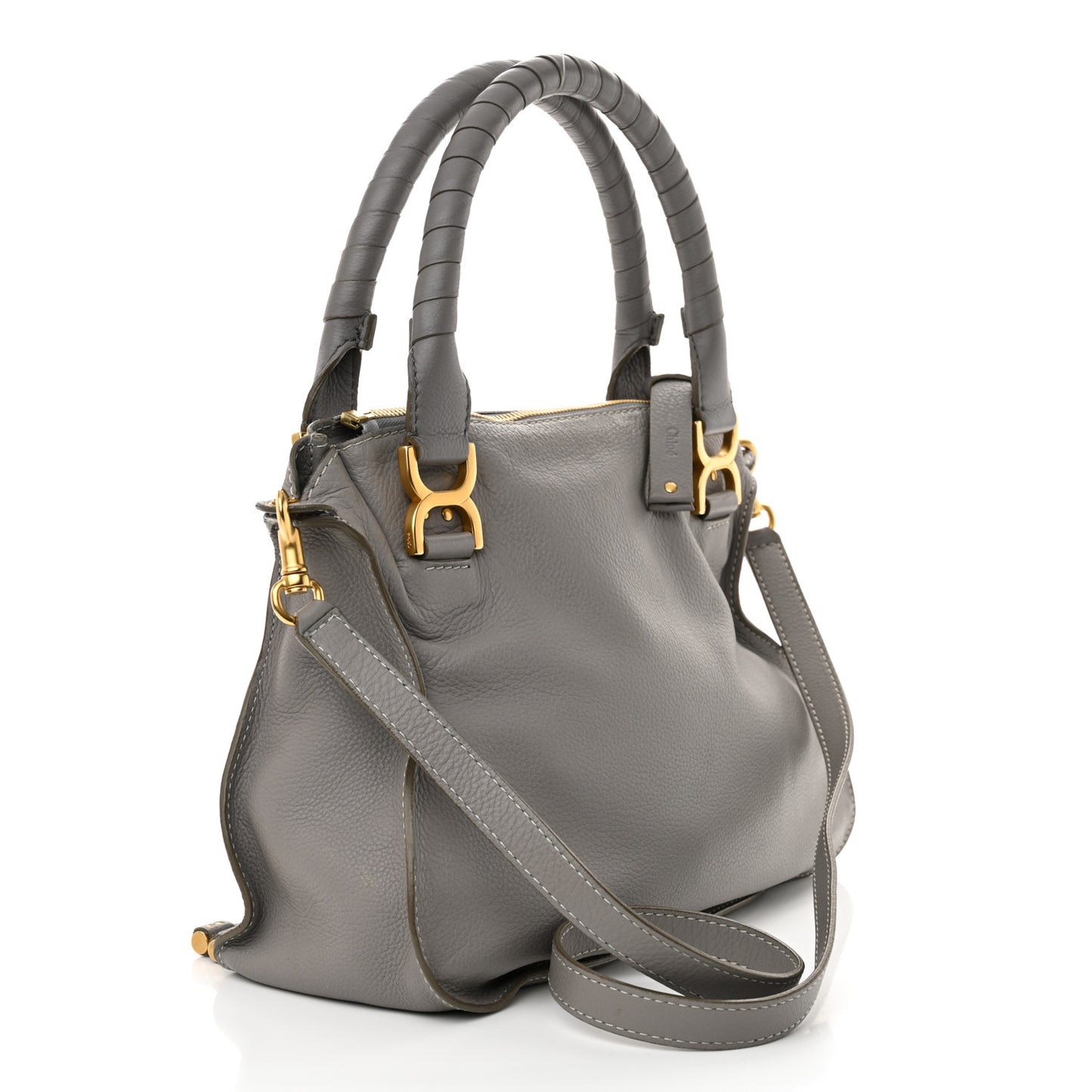Calfskin Medium Marcie Satchel Cashmere Grey