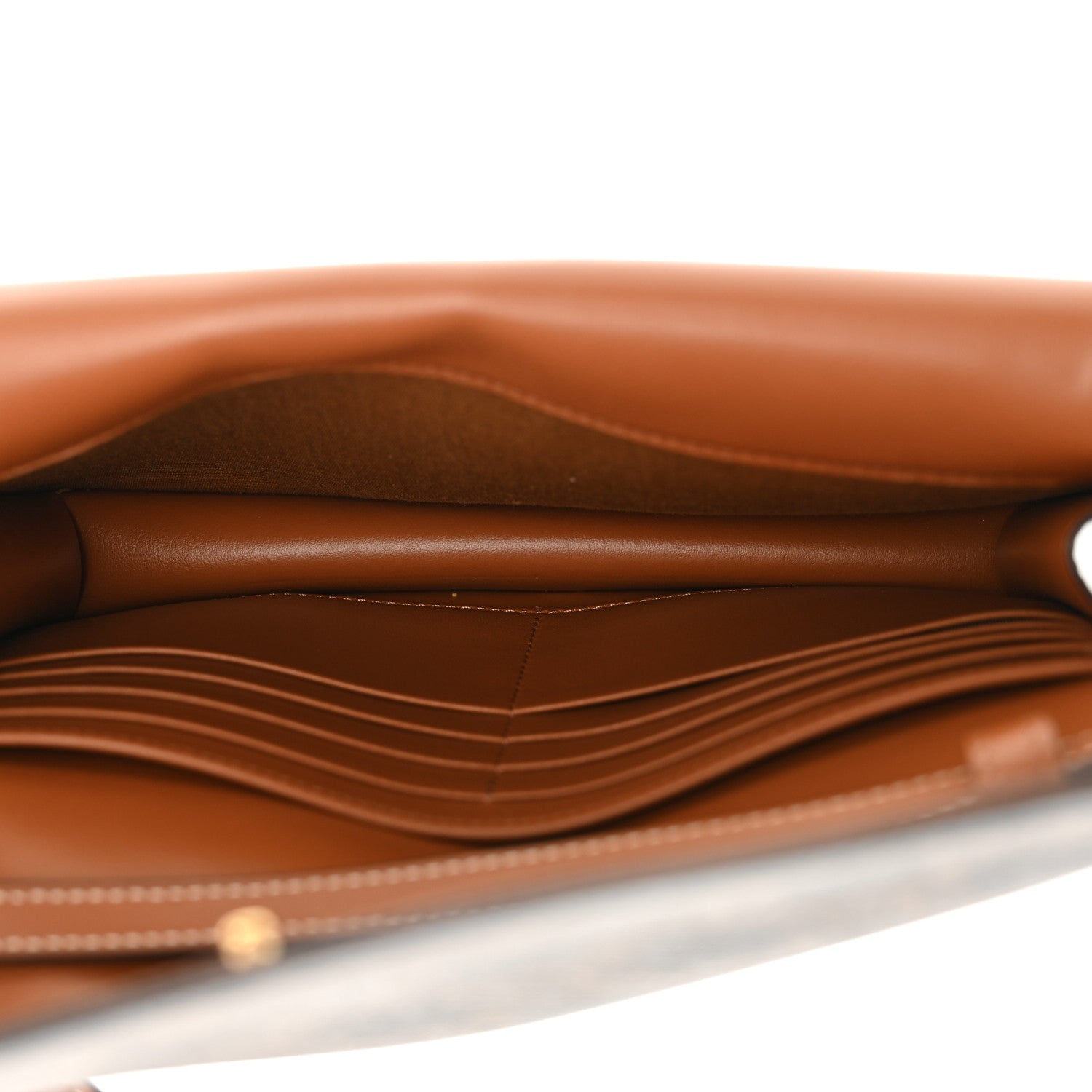 Celine Triomphe Canvas Lambskin Wallet On Strap Tan 5 of 11