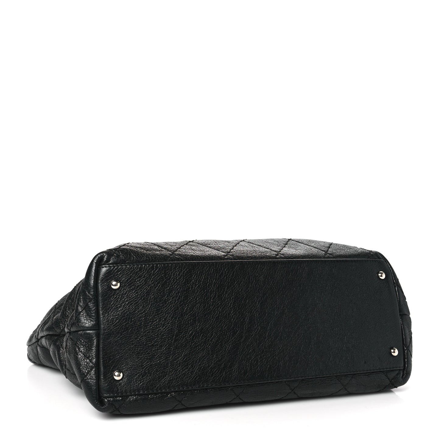 Glazed Calfskin Large On The Road Tote Black