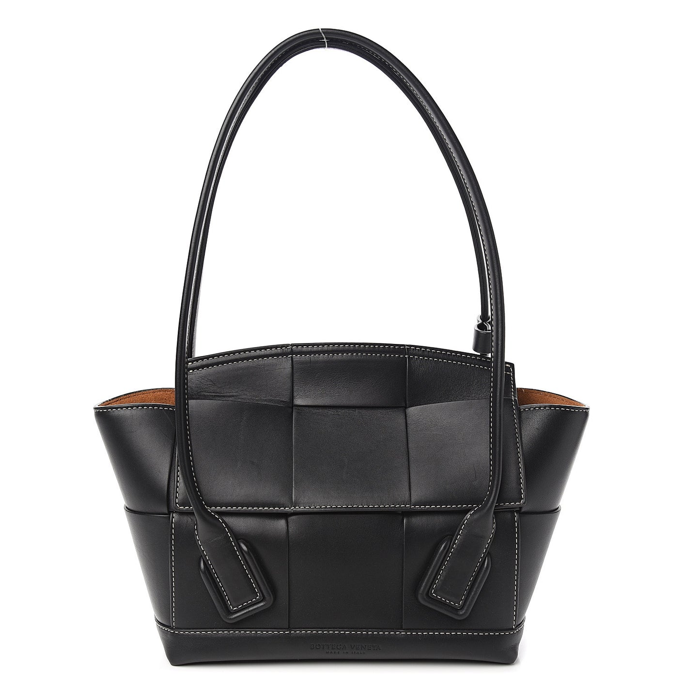 French Calfskin Maxi Intrecciato Small Arco Black