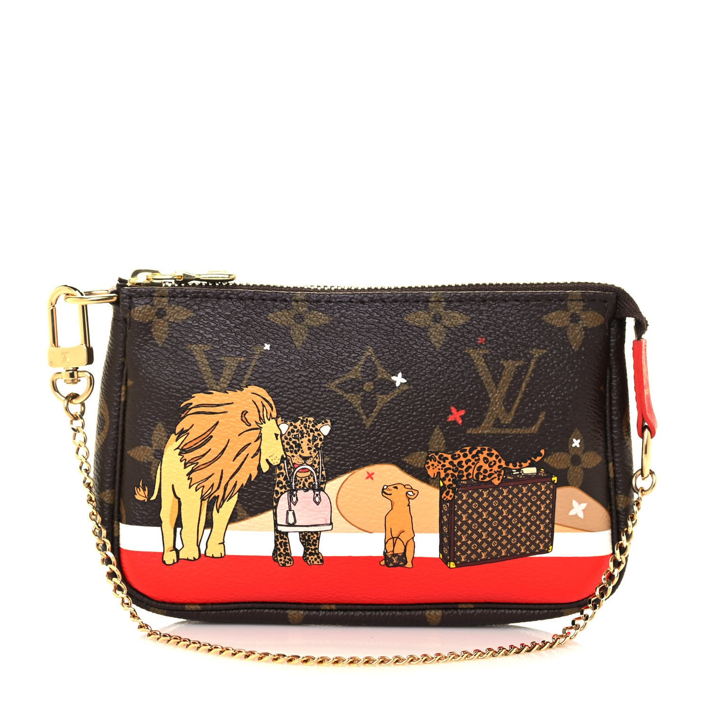 Monogram 2018 Christmas Animation Mini Cats Pochette Accessories