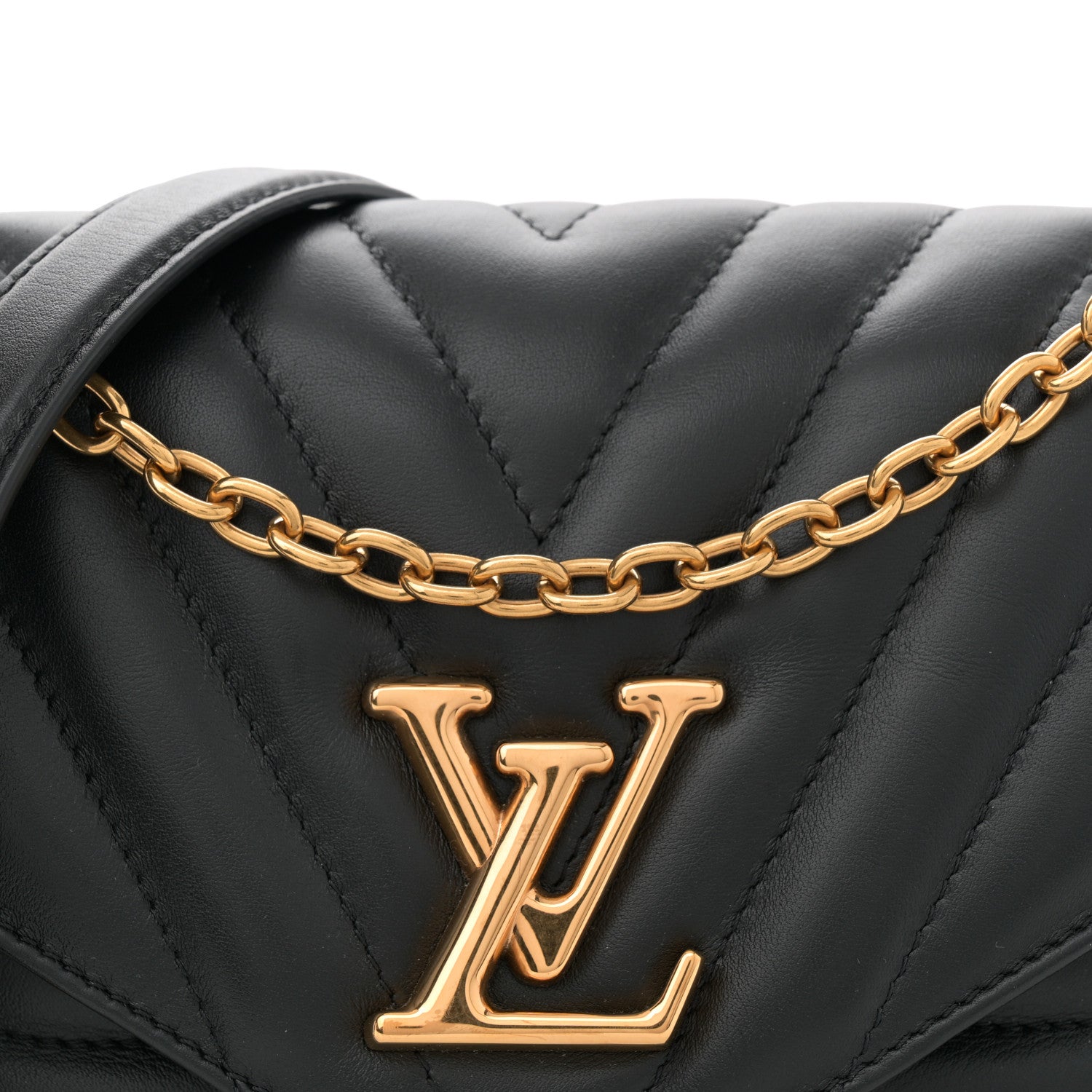 Louis Vuitton Calfskin LV New Wave Chain Bag Black 7 of 10