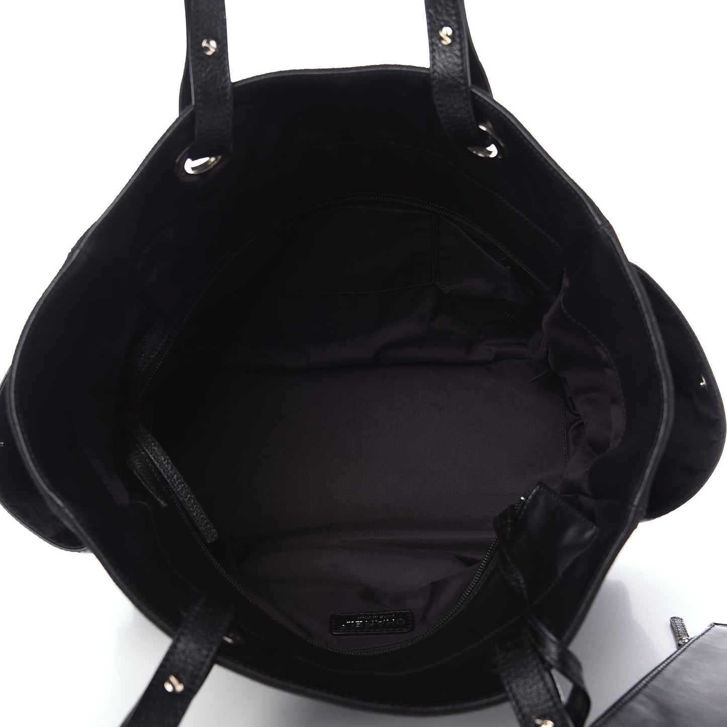 Coated Canvas Quilted Large Paris Biarritz Tote Black