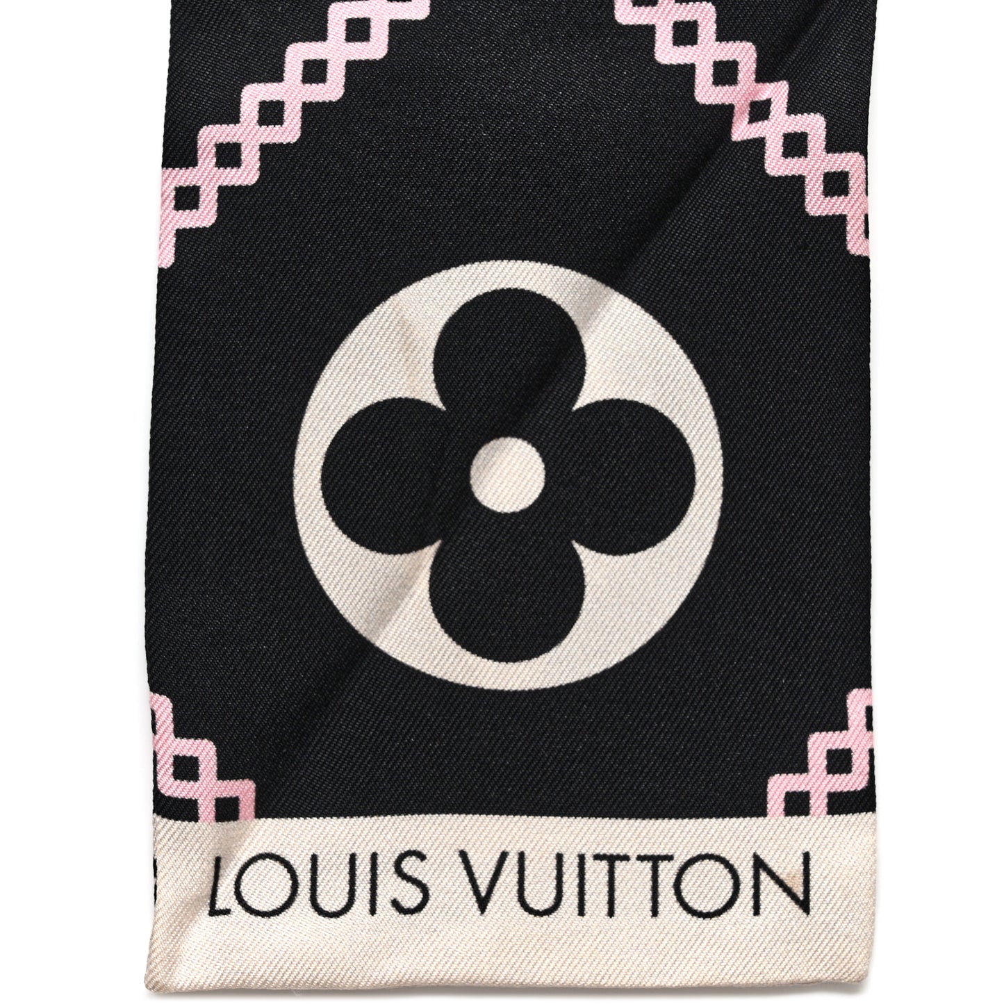 Silk Monogram Croisillon Bandeau Black