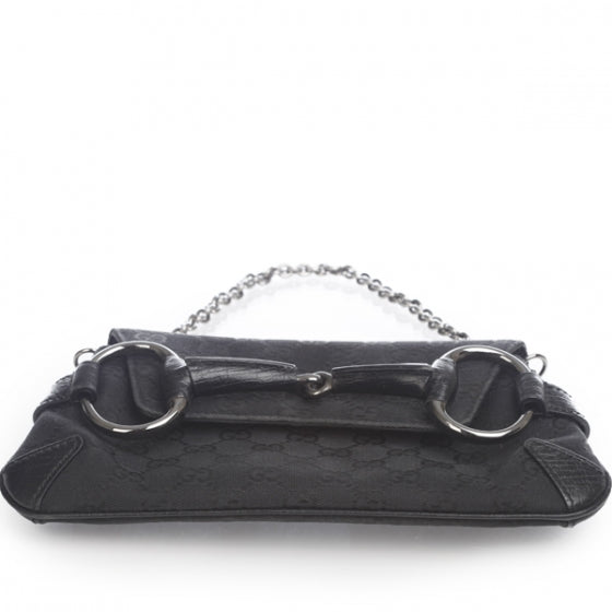 Monogram Horsebit Clutch Black