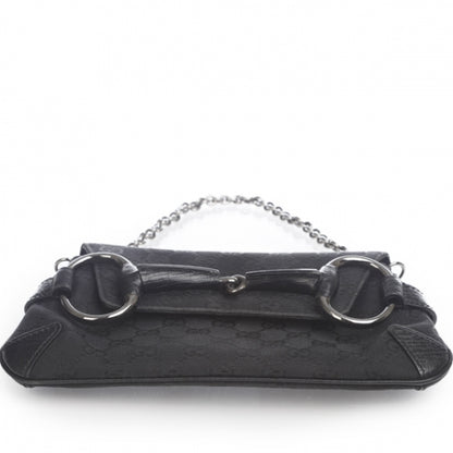 Gucci Monogram Horsebit Clutch Black 5 of 11