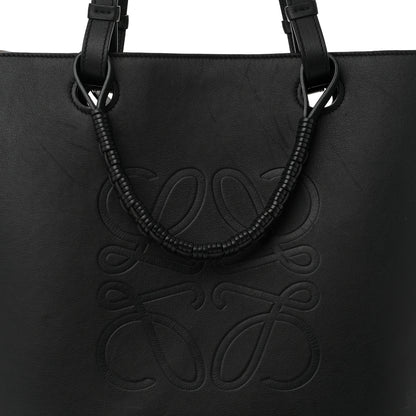 Loewe Canvas Calfskin Medium Anagram Tote Black 8 of 10