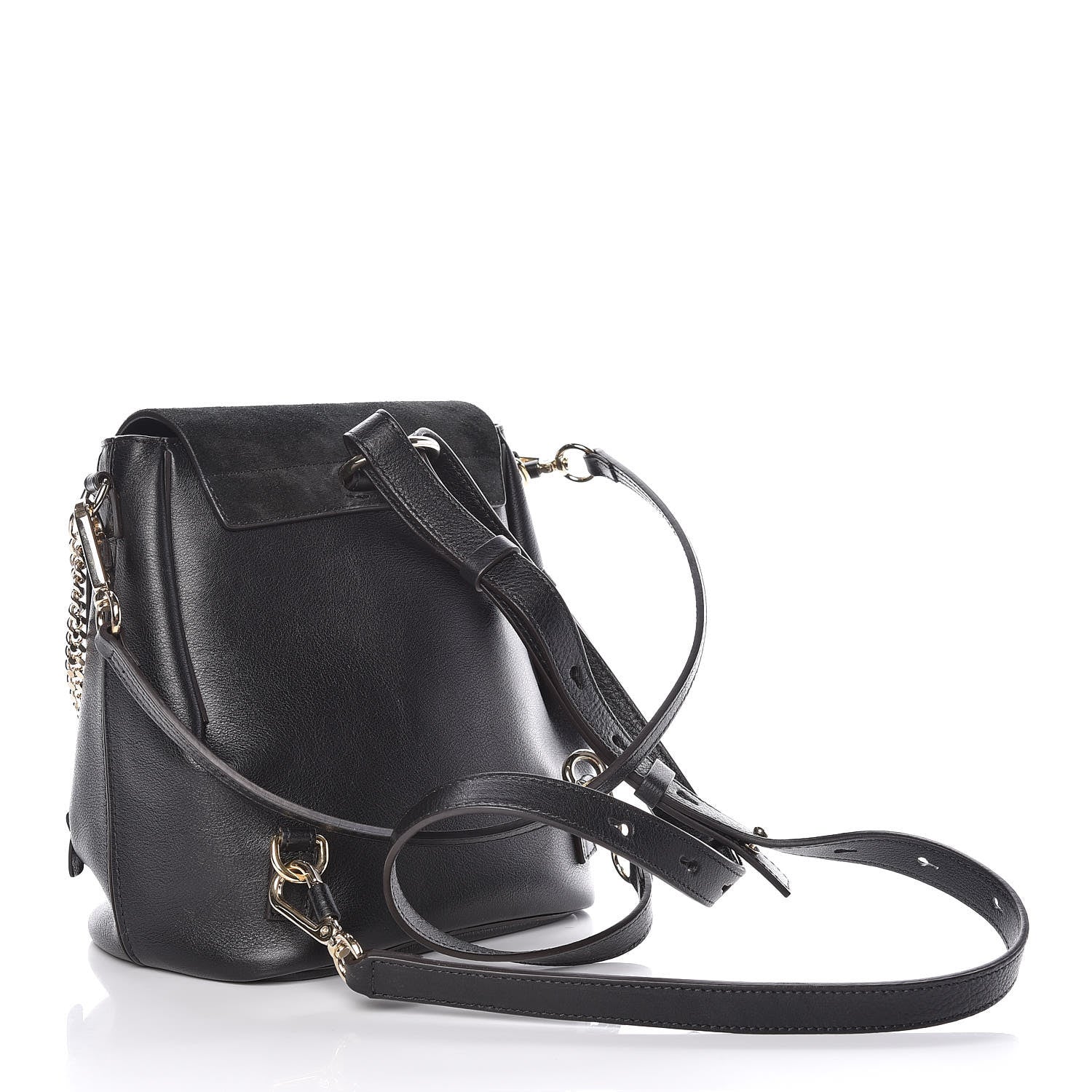 Chloe Suede Calfskin Small Faye Backpack Black 4 of 12