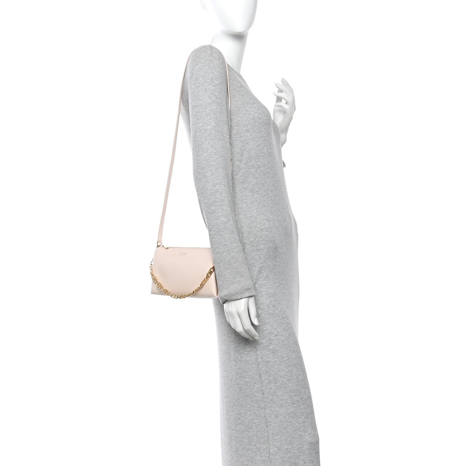 Salvatore Ferragamo Calfskin Gancini Chain Mini Bag Ballet Pink 2 of 10