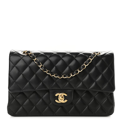 Chanel Lambskin Quilted Medium Double Flap Black 1 of 9