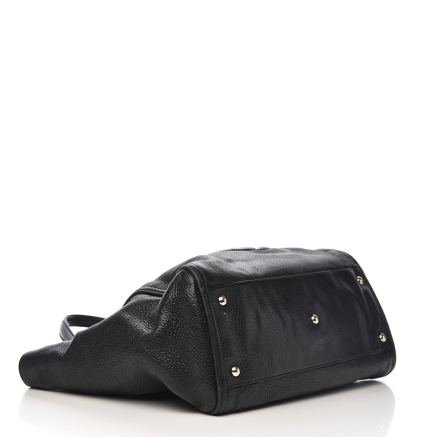 Pebbled Calfskin Medium Soho Shoulder Bag Black