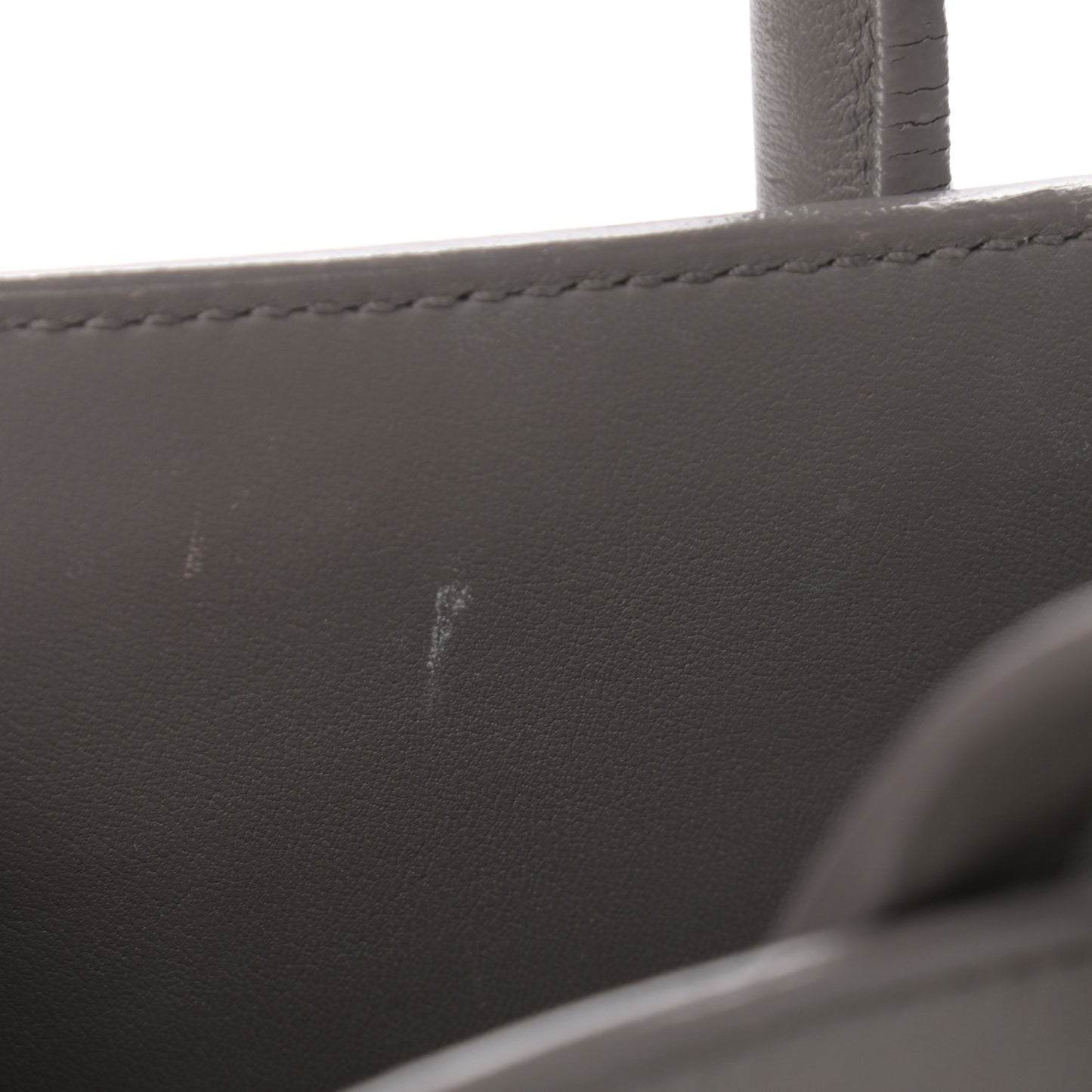 Grained Calfskin Baby Sac De Jour Fog