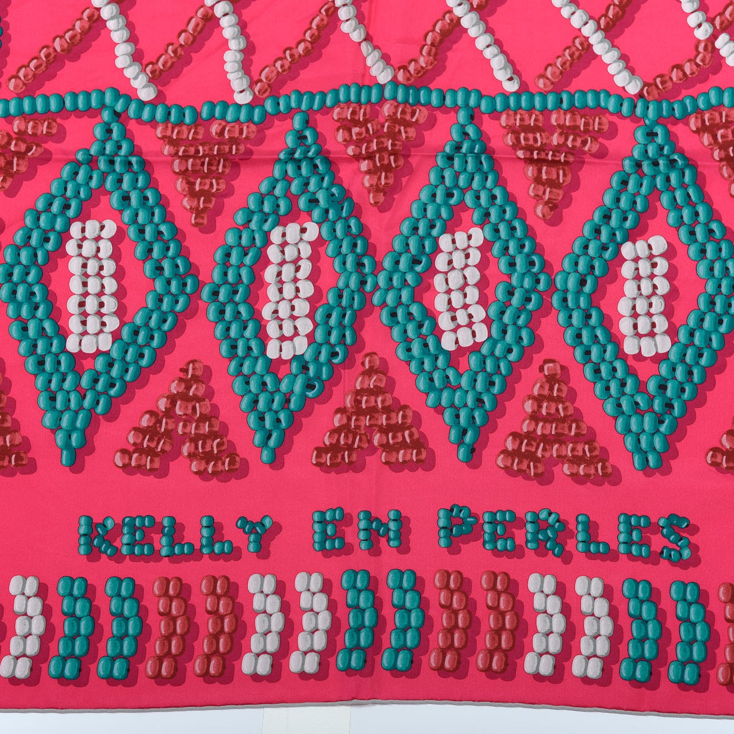 Silk Kelly En Perles Wash Scarf 140 Rose Indien Canard Gris Perle