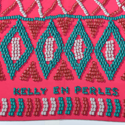 Hermes Silk Kelly En Perles Wash Scarf 140 Rose Indien Canard Gris Perle 3 of 5
