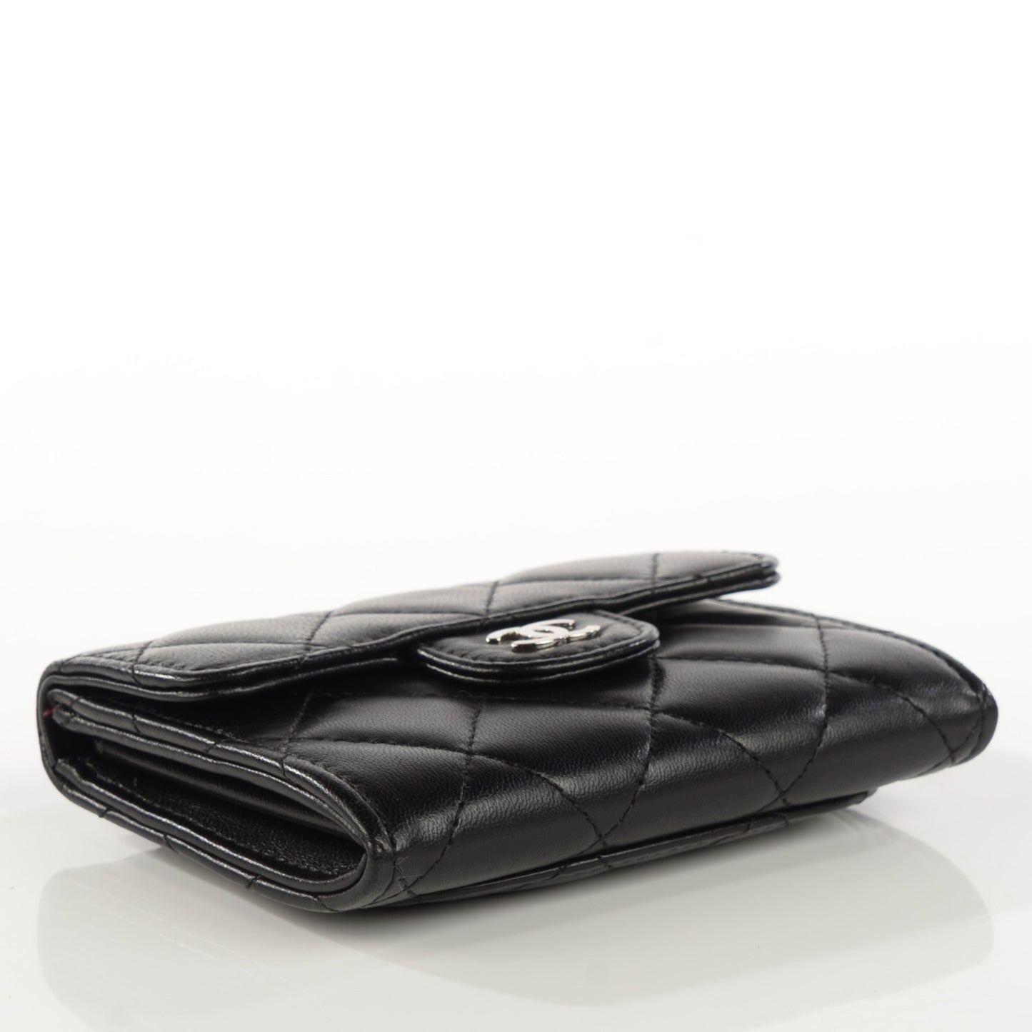 Lambskin Quilted Coin Purse Black