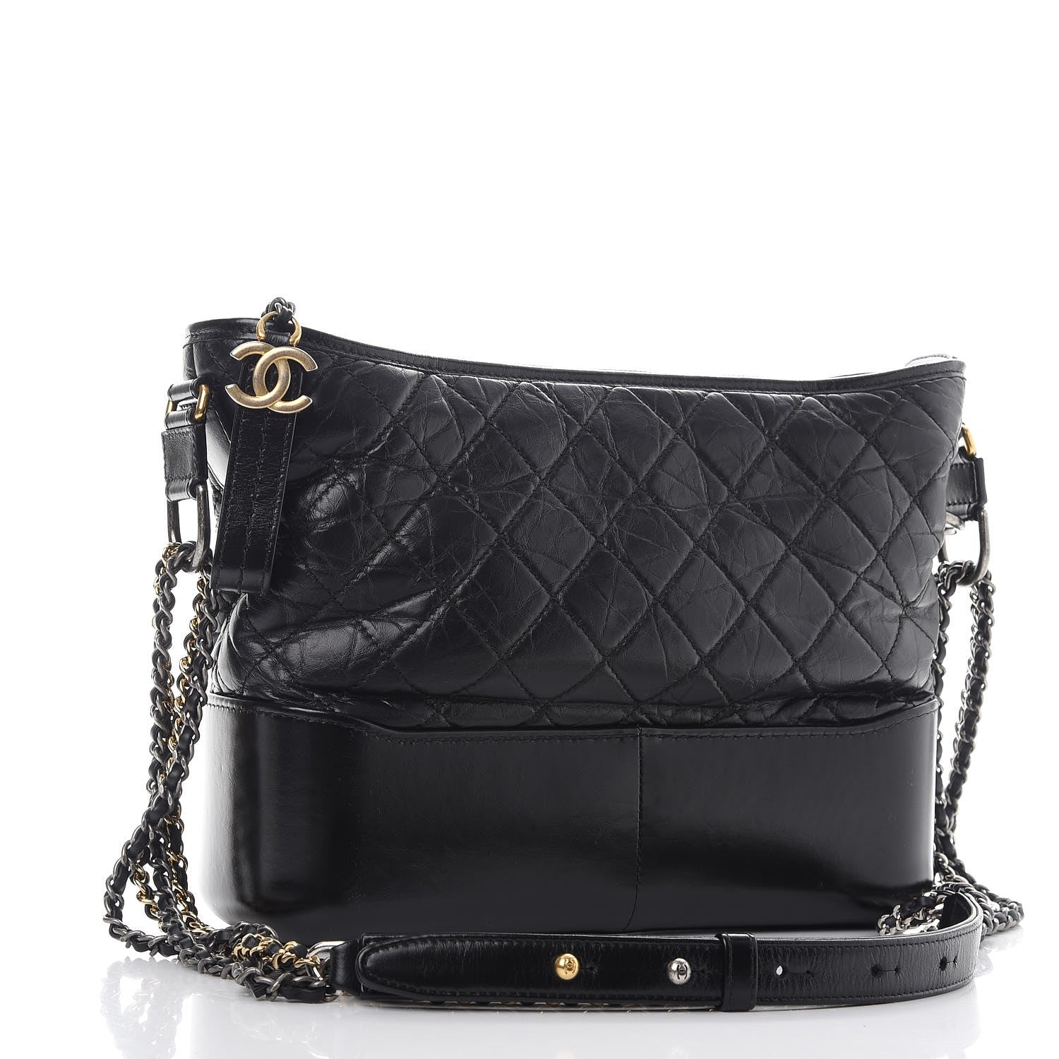 Chanel Aged Calfskin Quilted Medium Gabrielle Hobo Black 5 of 10