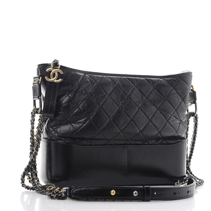 Chanel Aged Calfskin Quilted Medium Gabrielle Hobo Black 5 of 10