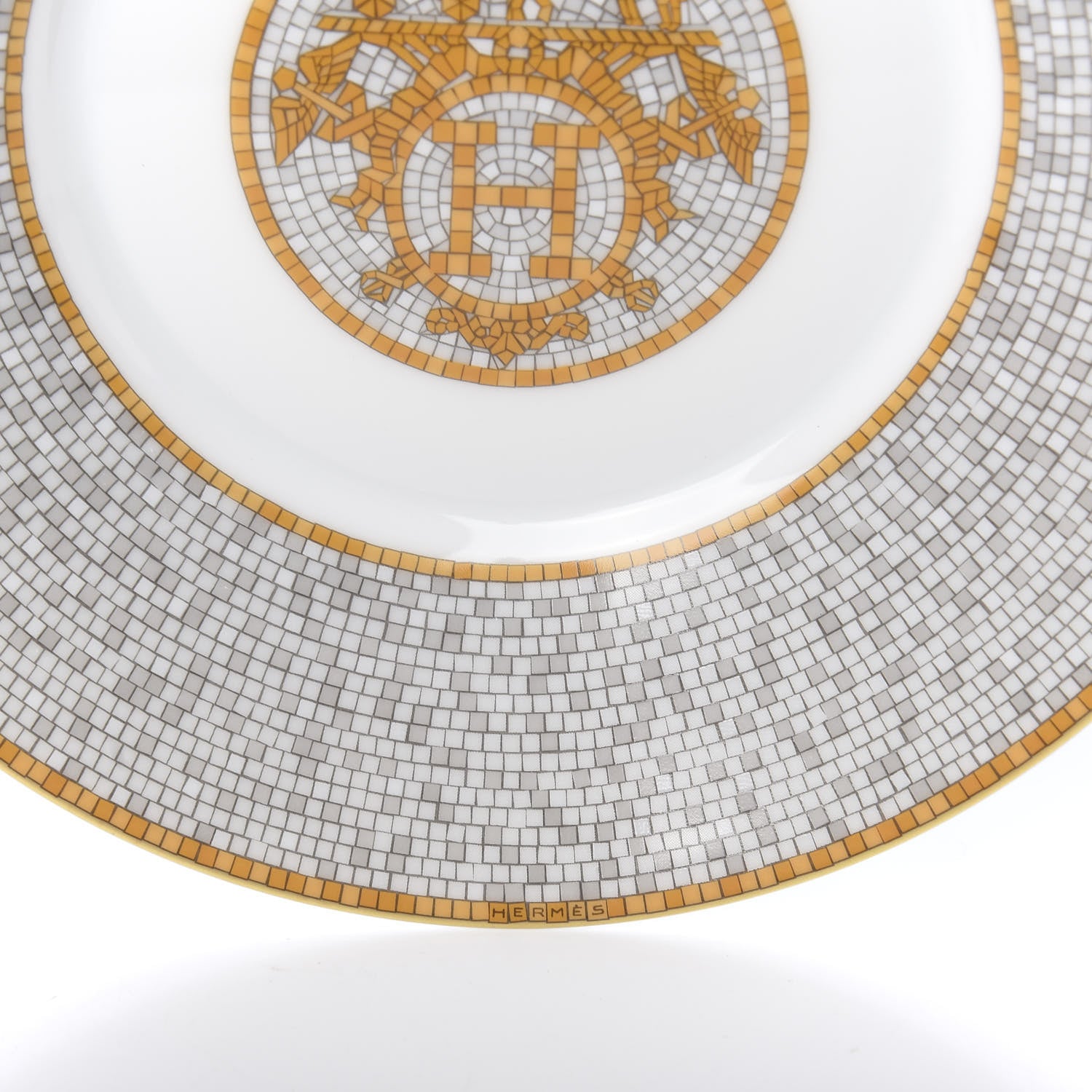 Hermes Porcelain Mosaique Au 24 Gold Tea Cup And Saucer Set Of 2 9 of 12