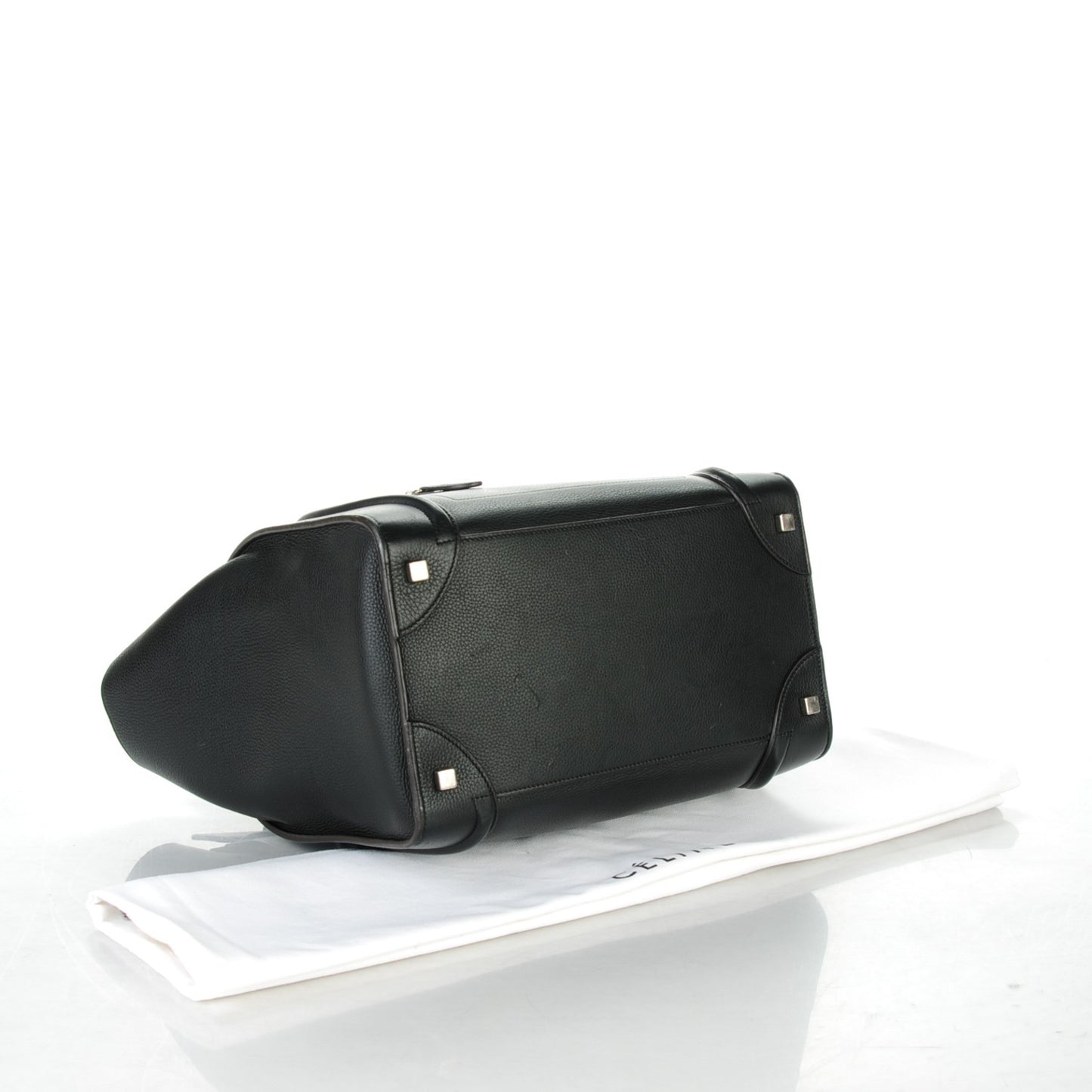 Drummed Calfskin Mini Luggage Black