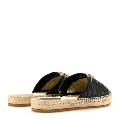 Gucci Nappa Matelasse GG Marmont Espadrille Slippers 39 Black 5 of 10