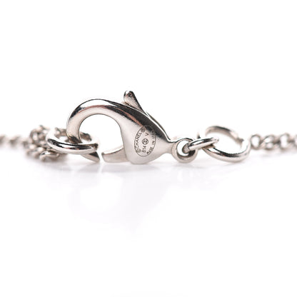 Chanel Crystal Pearl Twisted CC Drop Necklace Silver 4 of 4