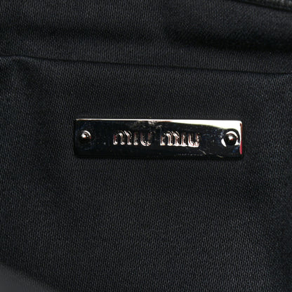 Miu Miu Nappa Matelasse Crystal Flap Clutch Black 6 of 9