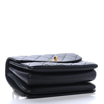 Chanel Calfskin Quilted Small Gold Top Handle Flap Black 3 of 4