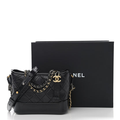 Chanel Aged Calfskin Quilted Small Gabrielle Hobo Black 11 of 11