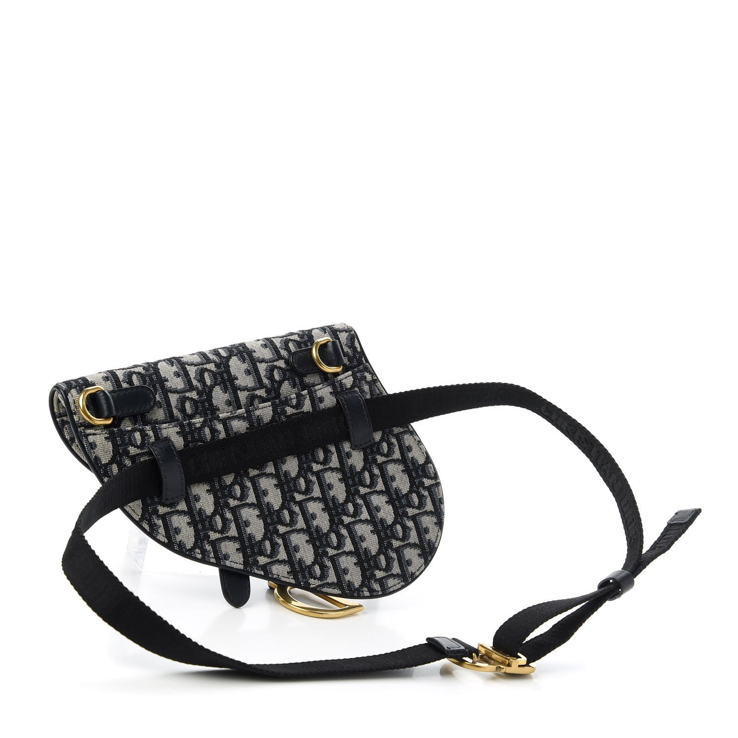 Christian Dior Oblique Saddle Belt Bag Blue 3 of 9