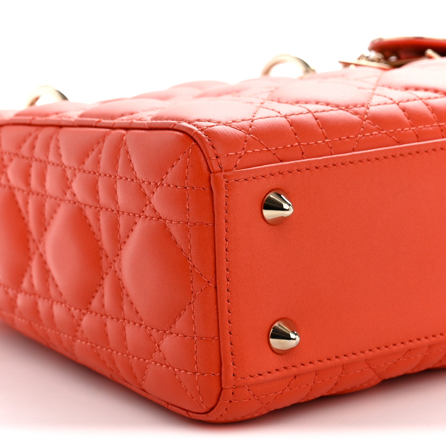 Christian Dior Lambskin Cannage Small My ABCDior Lady Dior Orange 8 of 10