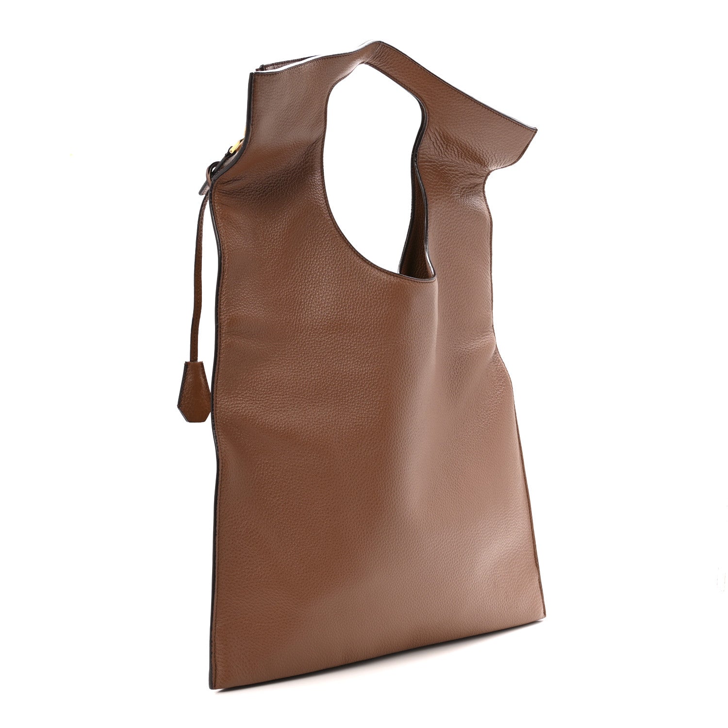 Tom Ford Ramskin Large Alix Padlock Zip Shoulder Bag Brown 1839831
