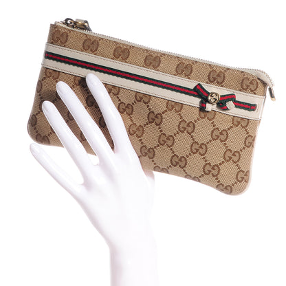 Gucci Monogram Web Bow and Interlocking G Wristlet Off White 2 of 6
