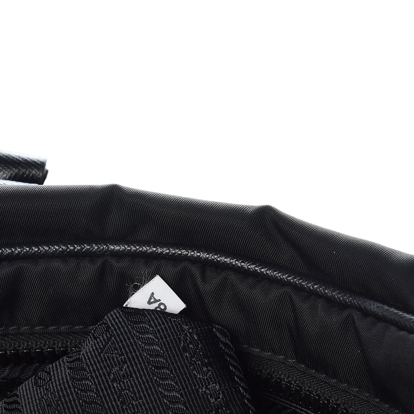 Tessuto Nylon Saffiano Metal Triangle Logo Work Bag Black