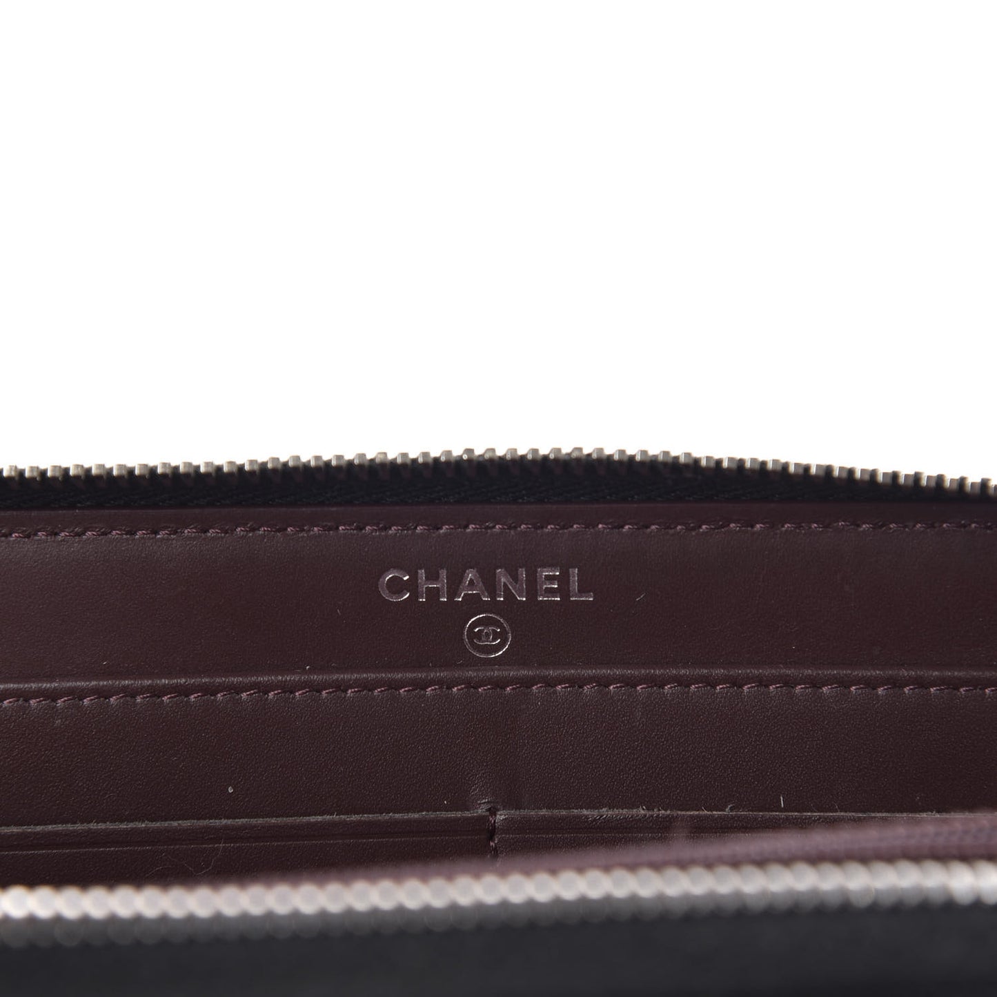 Caviar Chevron Quilted Large Gusset Zip Around Wallet Black