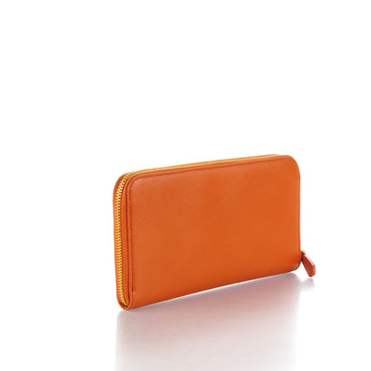 Prada Saffiano Metal Zip Around Wallet Papaya 3 of 7