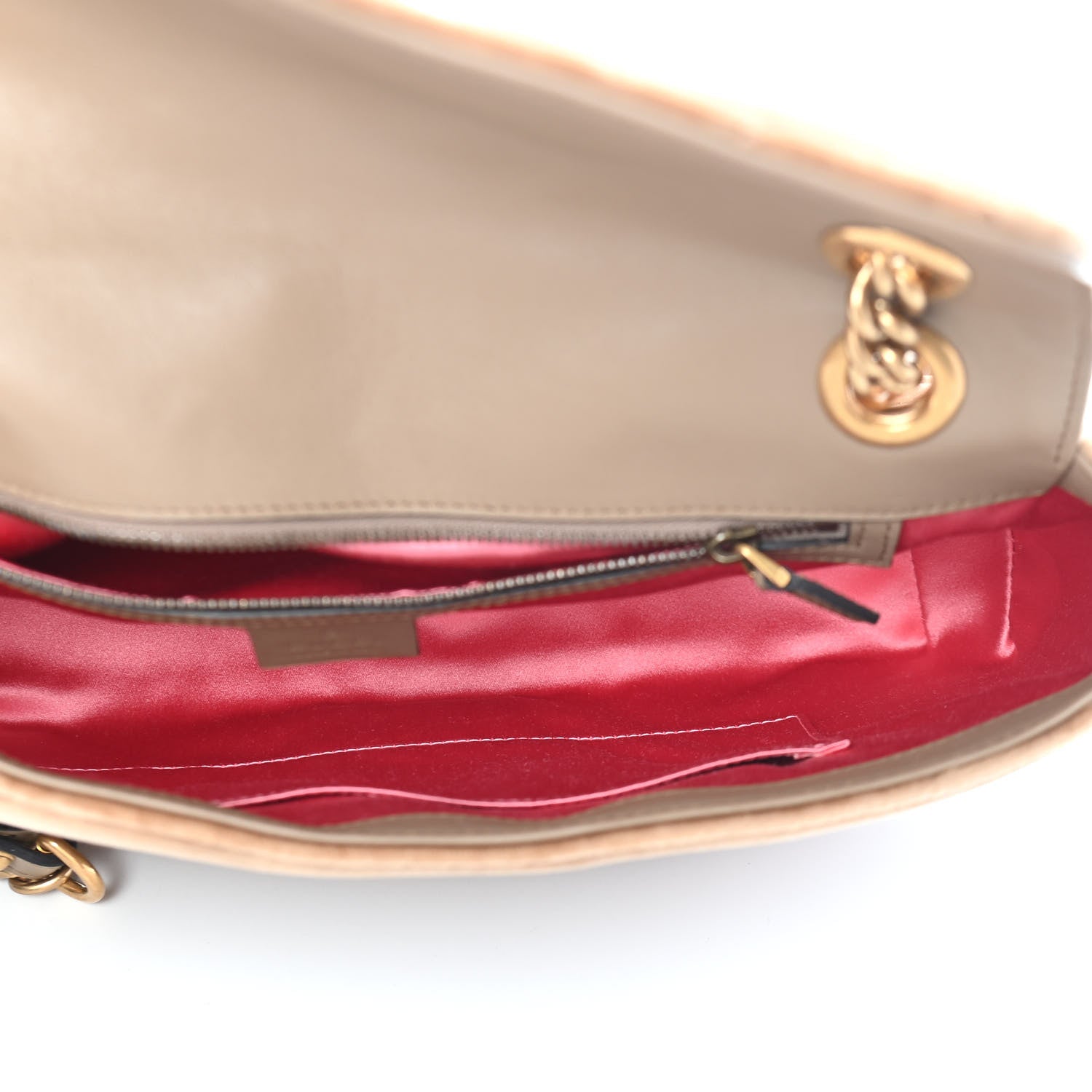 Gucci Velvet Matelasse Medium GG Marmont Shoulder Bag Taupe 5 of 9